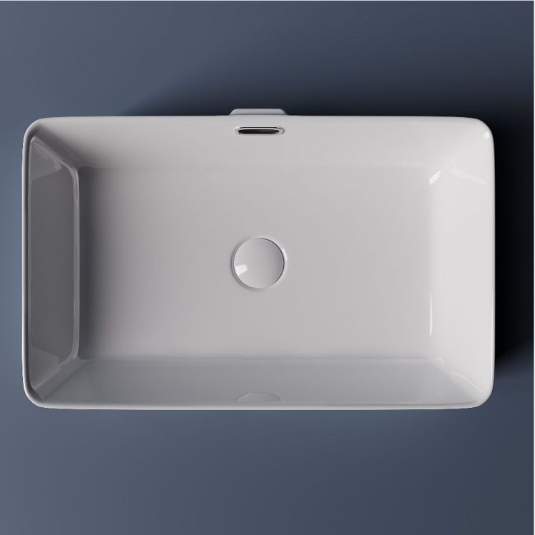 Умывальник чаша SANCOS Element накладная прямоугольная со сливом переливом 600x380x140мм, CN5025