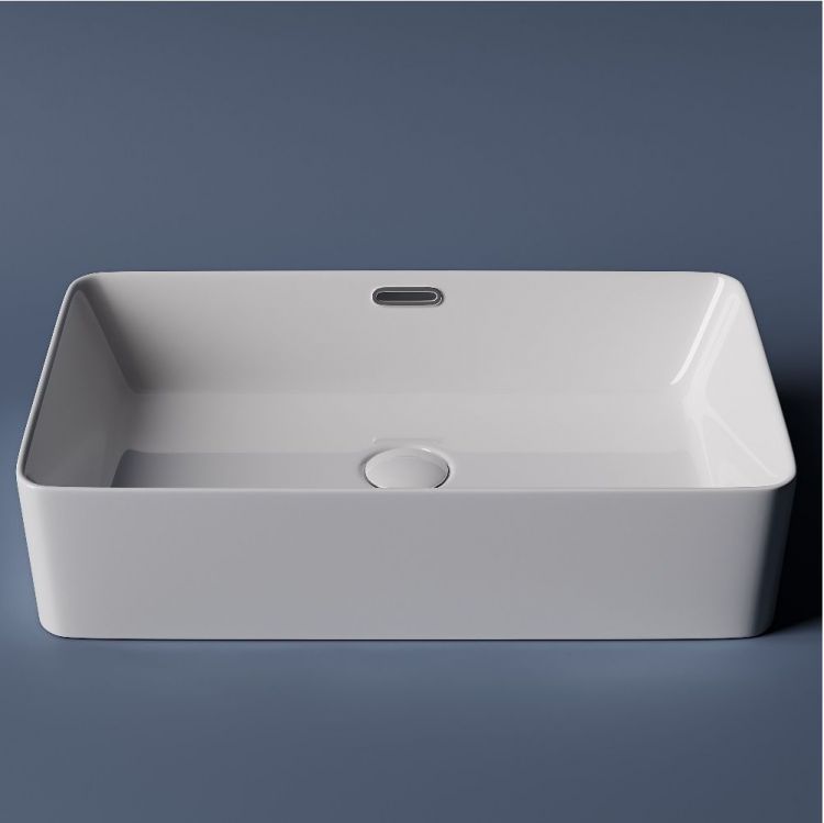Умывальник чаша SANCOS Element накладная прямоугольная со сливом переливом 600x380x140мм, CN5025