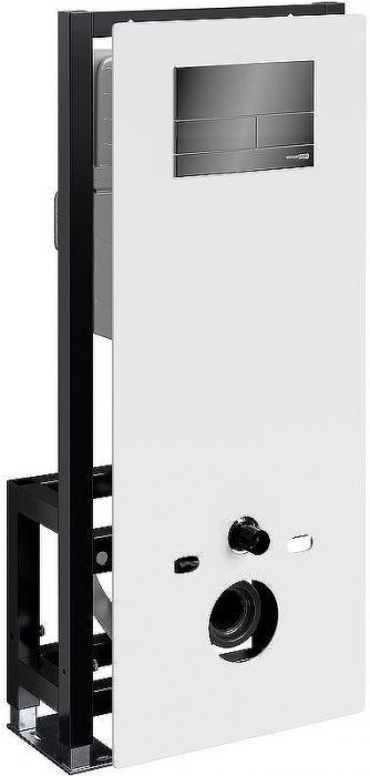 Инсталляция WasserKRAFT Glan 66TLT.010.ME.WH.PB04 для унитаза Белое стекло с клавишей смыва Черный глянец