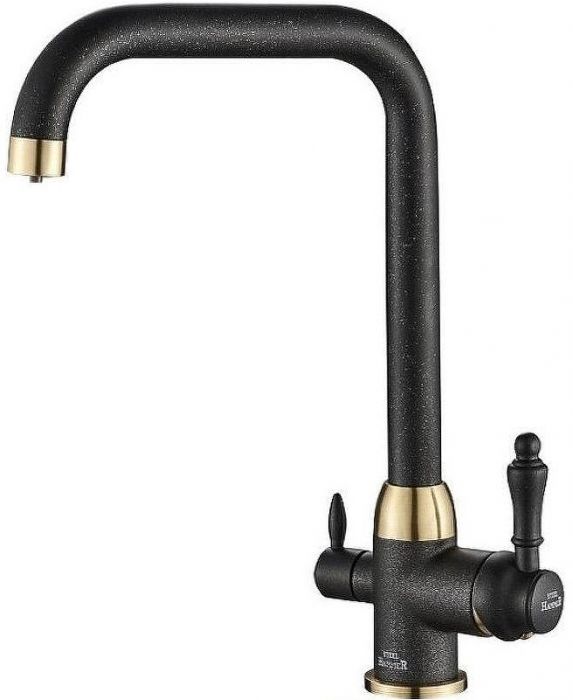 Смеситель для кухни ZorG Steel Hammer SH725BLACKBR Черный