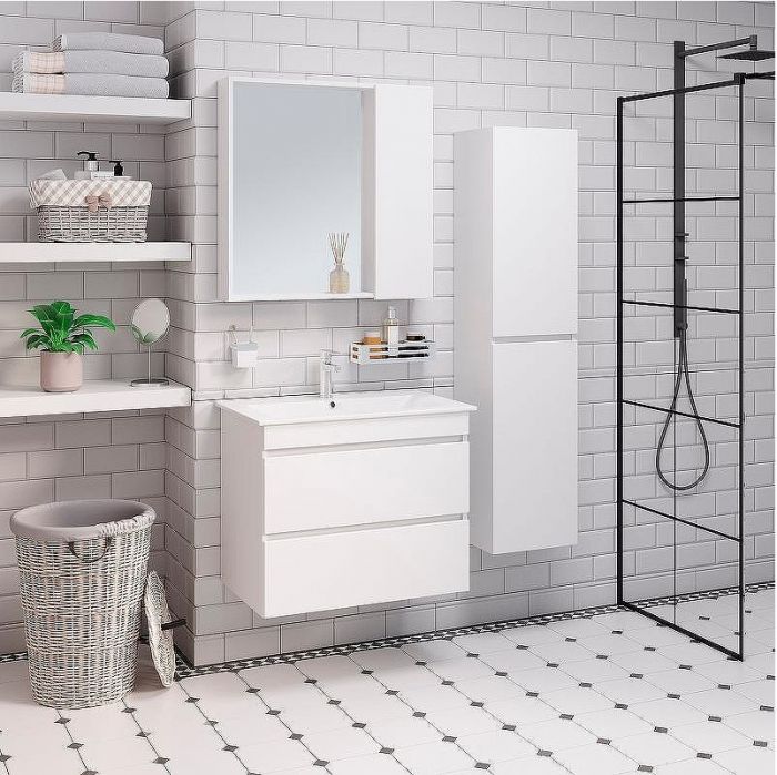 Шкаф пенал Runo Манхэттен 35 00-00001048 подвесной Белый