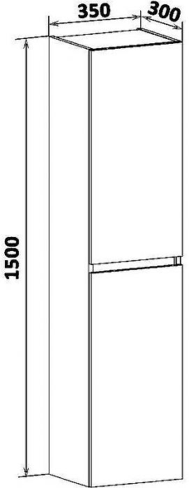 Шкаф пенал Runo Манхэттен 35 00-00001048 подвесной Белый