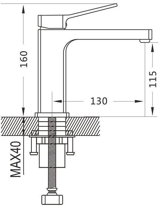 Смеситель для раковины Raffine F0199H цвет Черный Смеситель для раковины Raffine F0199H цвет Черный