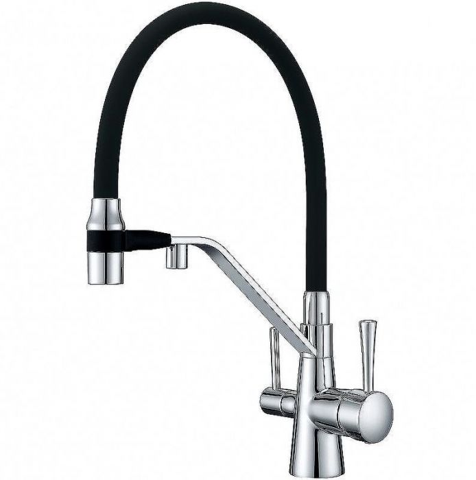 Смеситель для кухни ZorG Sanitary ZR 356 YF Хром Черный