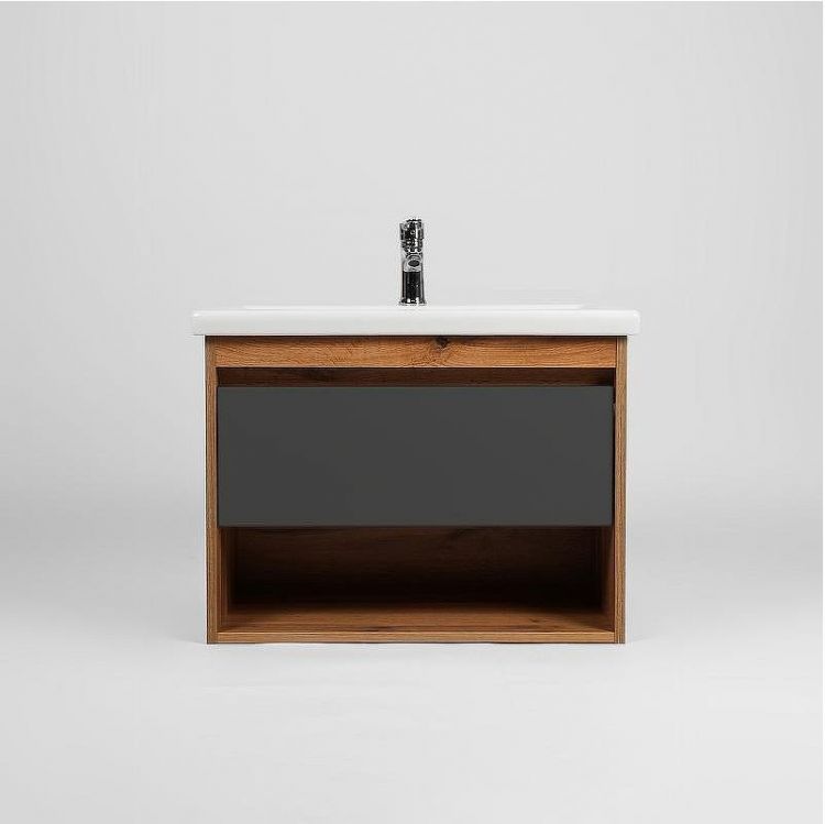 Тумба под раковину VIANT Бостон 70 VBOS70COG-T1YP подвесная Графит матовый Дуб Вотан Тумба под раковину VIANT Бостон 70 VBOS70COG-T1YP подвесная Графит матовый Дуб Вотан