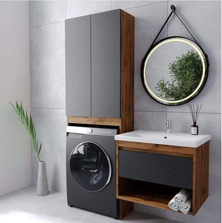 Тумба под раковину VIANT Бостон 70 VBOS70COG-T1YP подвесная Графит матовый Дуб Вотан Тумба под раковину VIANT Бостон 70 VBOS70COG-T1YP подвесная Графит матовый Дуб Вотан