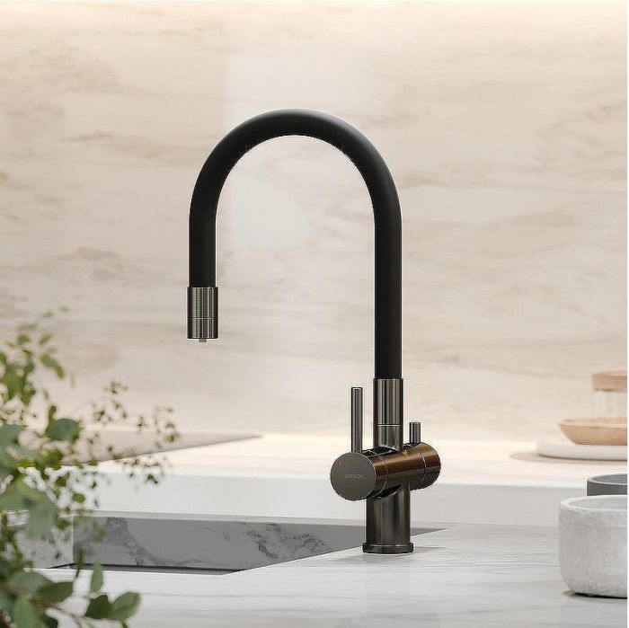 Смеситель для кухни Sancos Lucia SC4004GG Вороненая сталь Черный