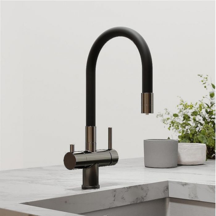 Смеситель для кухни Sancos Lucia SC4004GG Вороненая сталь Черный