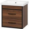 Тумба с раковиной Misty Кедр 50 УТ000014437 подвесная Орех