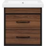 Тумба с раковиной Misty Кедр 50 УТ000014437 подвесная Орех