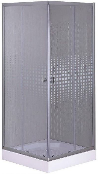Душевой уголок Parly 80x80 ZQ8111 профиль Хром стекло прозрачное с рисунком