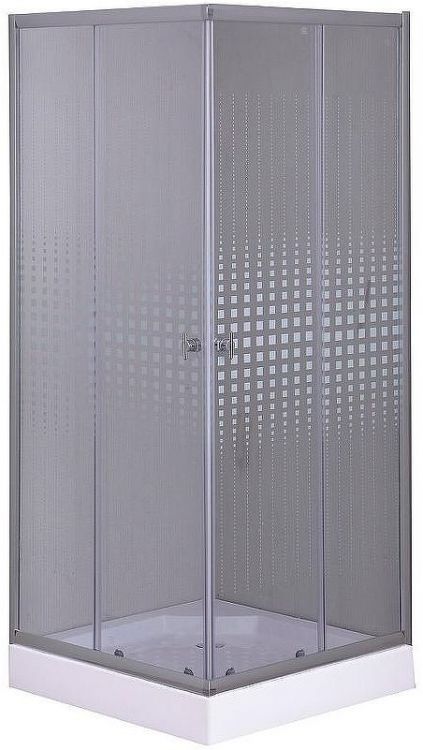 Душевой уголок Parly 80x80 ZQ8111 профиль Хром стекло прозрачное с рисунком