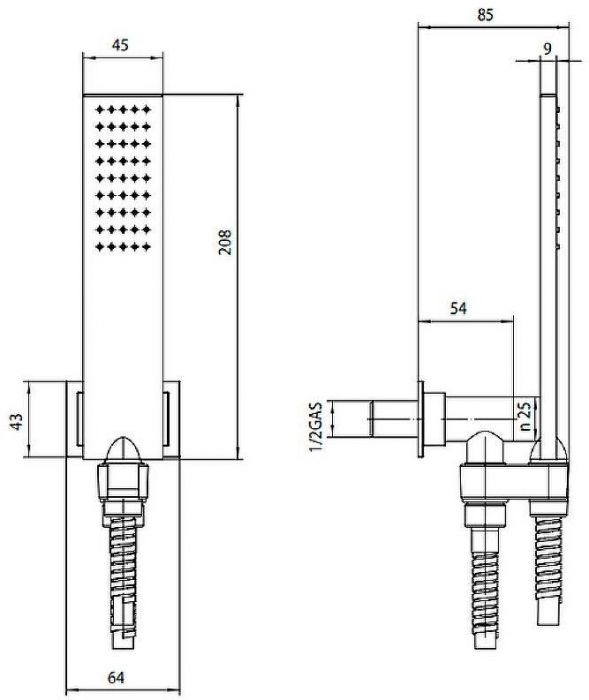 Душевой гарнитур Bossini Flat One C13001.030 Хром