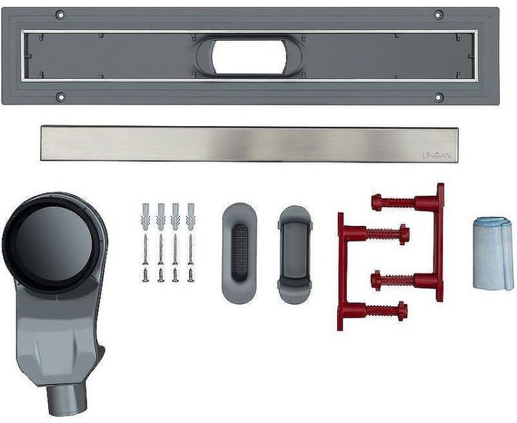 Душевой лоток Logan L002L-550 306889 с решеткой Нержавеющая сталь / под плитку