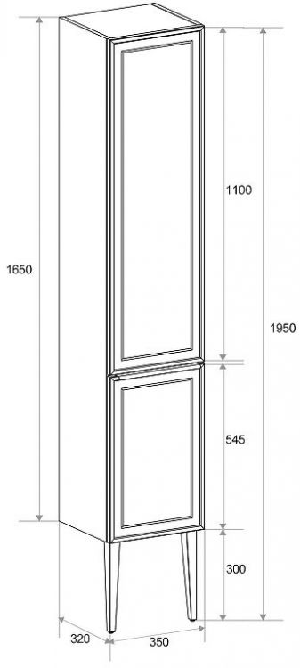 Шкаф пенал ЗОВ Севилья 35 PSB цвет Капри