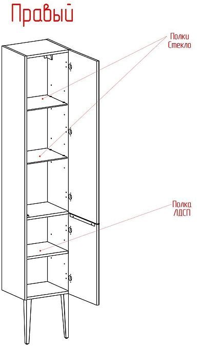 Шкаф пенал ЗОВ Севилья 35 PSB цвет Капри