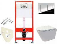 Комплект унитаза Koller Pool Orion OR-0515-RW с инсталляцией Tece Profil 9400412 с сиденьем Микролифт и клавишей смыва Хром глянцевый