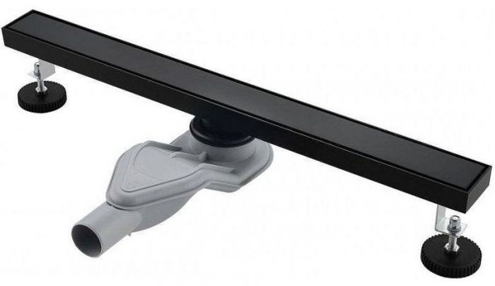 Душевой лоток Grocenberg 60 T600BL с Черной матовой решеткой / под плитку