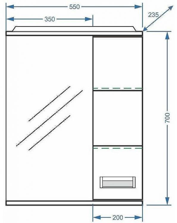 Зеркало со шкафом Stella Polar Фиора 55 SP-00000209 Белое Зеркало со шкафом Stella Polar Фиора 55 SP-00000209 Белое