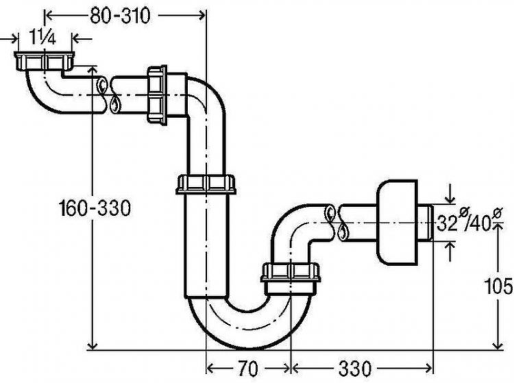 Сифон для раковины Viega 5729 606220 Белый