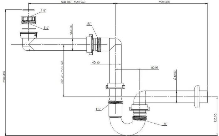 Сифон для раковины Aquanet 339428 цвет Белый