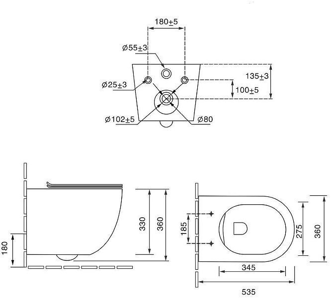 Унитаз Vincea Globo VT1-14TMA подвесной цвет Антрацит матовый с сиденьем Микролифт