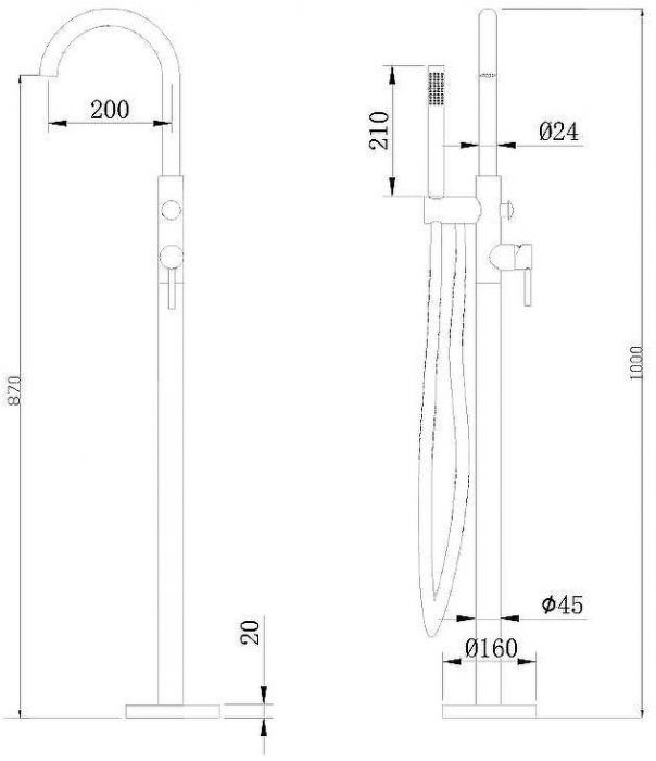Смеситель для ванны Abber Wasser Kreis AF8115NG Никель