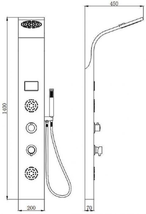 Душевая панель beWash BV4TMSP9776 с гидромассажем Хром