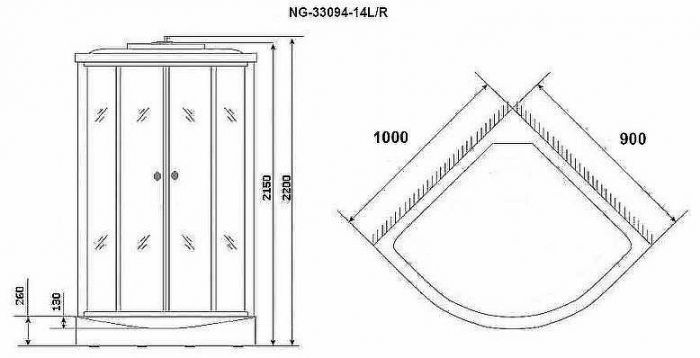 Душевая кабина Niagara Classic 100х90 L NG-33094L без гидромассажа