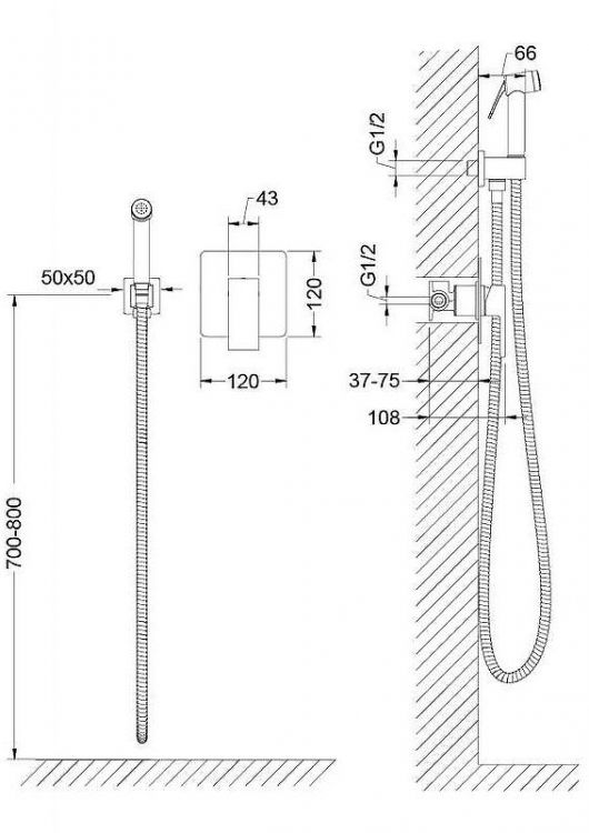 Гигиенический душ со смесителем Timo Selene 2089/17SM Золото матовое
