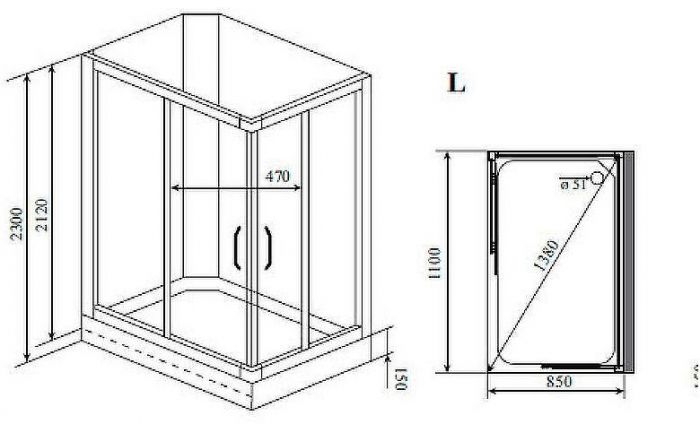 Душевая кабина Timo Lux 110x85 TL-1504L с гидромассажем