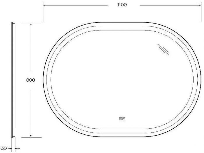 Зеркало Cezares Giubileo 110 CZR-SPC-GIUBILEO-1100-800-TCH-WARM с подсветкой с сенсорным выключателем и подогревом