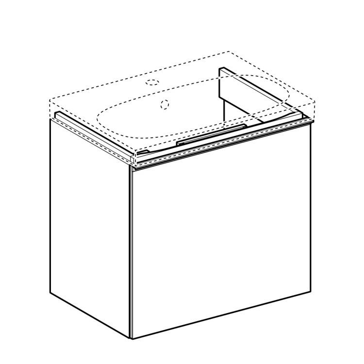 Тумба под раковину Geberit Acanto Compact, 60x42, белый [500.614.01.2]
