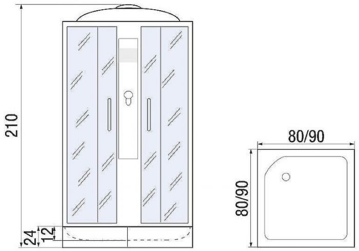 Душевая кабина River Quadro 80x80 МТ 10000000765 с поддоном