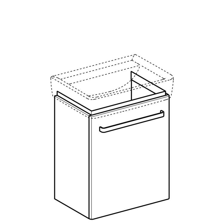 Тумба под раковину Geberit Renova Nr.1 Comprimo, 50x34, белый матовый [862055000]