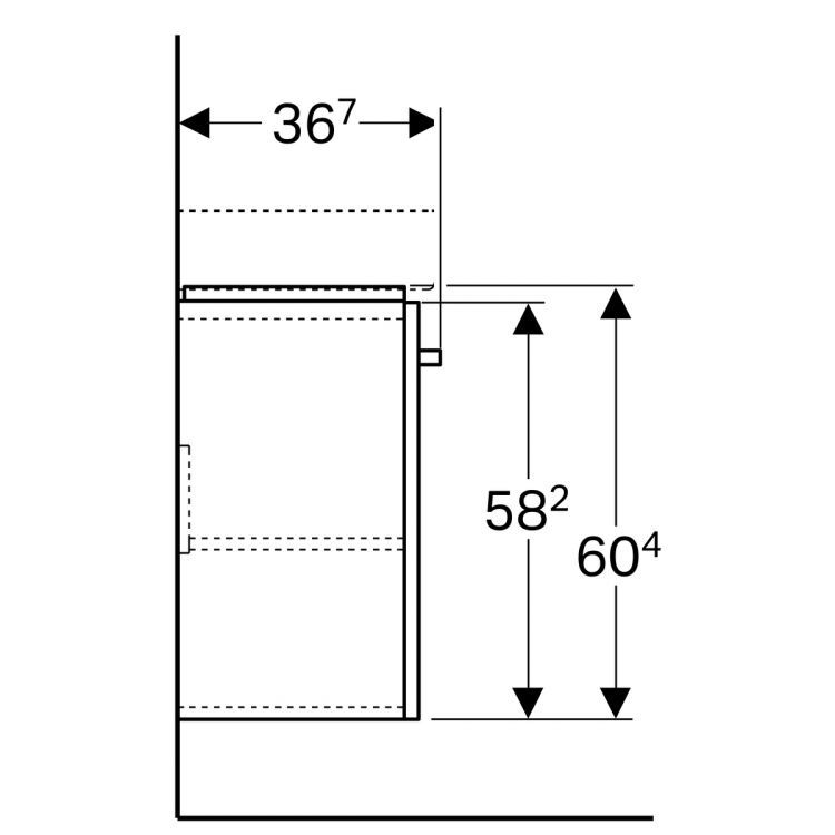 Тумба под раковину Geberit Renova Nr.1 Comprimo, 50x34, белый матовый [862055000]