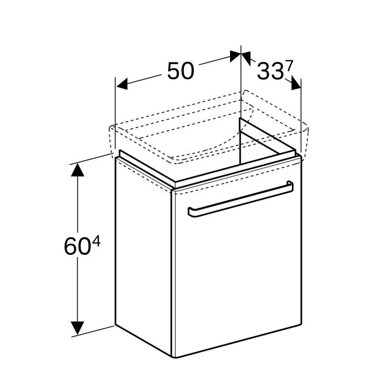 Тумба под раковину Geberit Renova Nr.1 Comprimo, 50x34, белый матовый [862055000]
