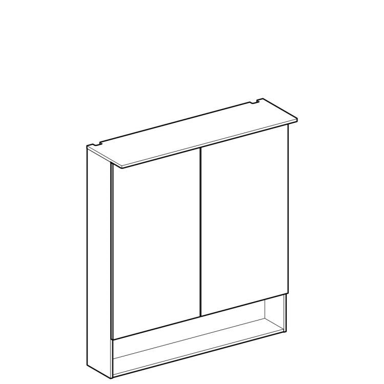 Шкафчик с зеркалом Geberit Acanto, 74x22, дуб Мистик [500.645.00.2]