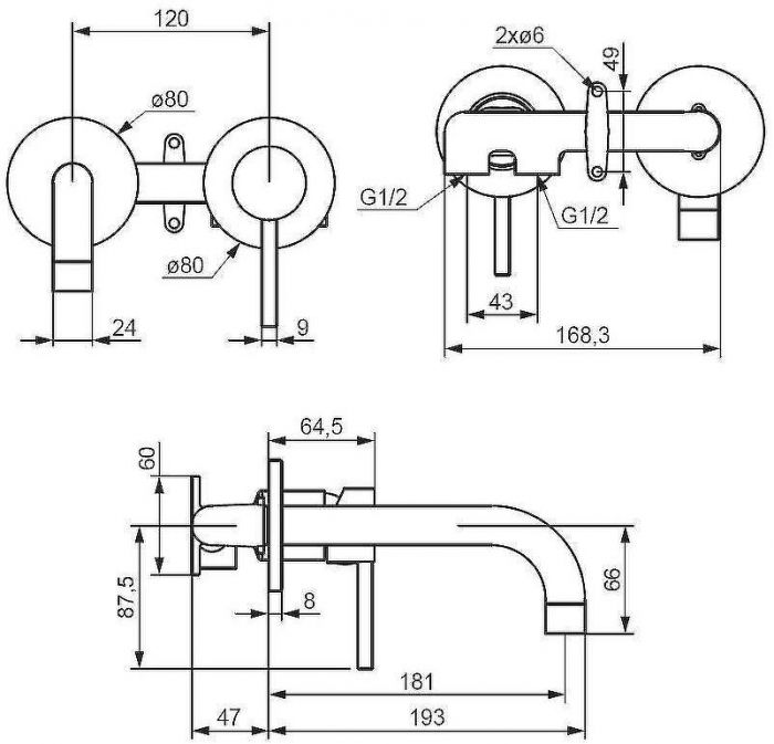 Смеситель для раковины Damixa Scandinavian Pure 360260000 Хром