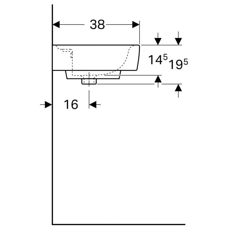 Раковина Geberit Renova Nr.1 Plan, 275150000