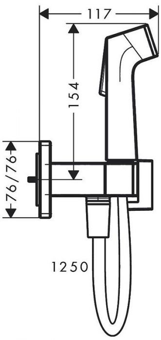 Гигиенический душ со смесителем Hansgrohe Set HG Bidette 29233670S Черный матовый