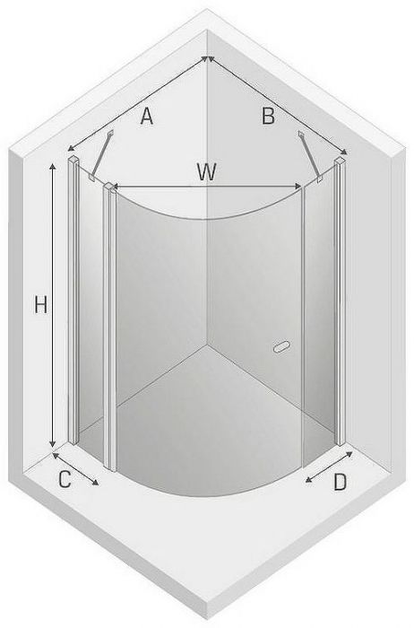 Душевой уголок New Trendy New Soleo Chrome 100х100 K-0417 профиль Хром стекло прозрачное
