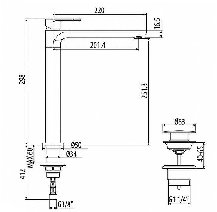 Смеситель для раковины Gattoni H2Omix7000 7007070C0 Хром Смеситель для раковины Gattoni H2Omix7000 7007070C0 Хром
