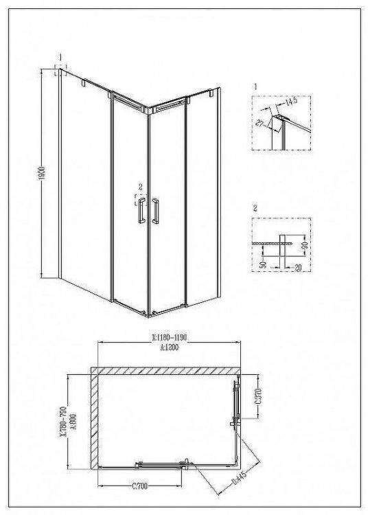 Душевой уголок Grossman Galaxy 120x80 L GR-3120L профиль Хром стекло прозрачное Душевой уголок Grossman Galaxy 120x80 L GR-3120L профиль Хром стекло прозрачное