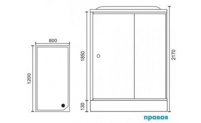 Душевая кабина Royal Bath RB 8120HP7-BT-CH (черное/прозрачное) правая