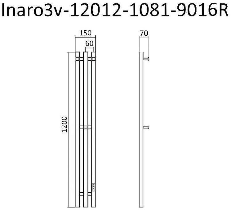 Электрический полотенцесушитель Маргроид Inaro профильный 1200x120 Inaro3v-12012-1081-9016R правый Белый матовый