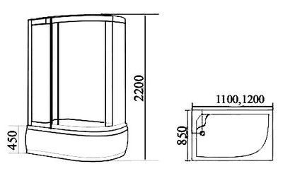 Душевая кабина Timo Т-1110 L