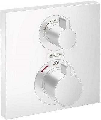 Смеситель для душа Hansgrohe Ecostat Square 15714700 с термостатом Белый матовый