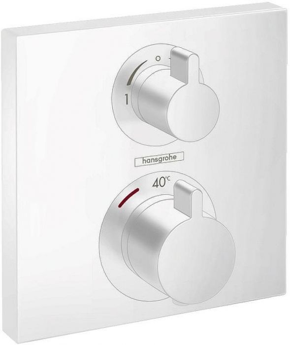 Смеситель для душа Hansgrohe Ecostat Square 15714700 с термостатом Белый матовый