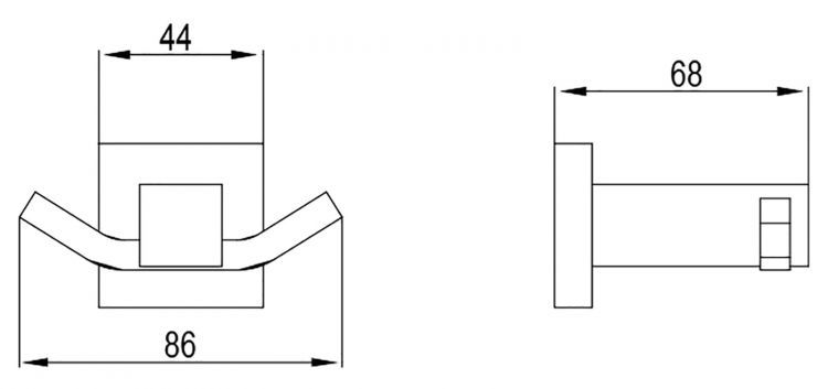 Крючок двойной Timo Selene 10012/00 хром